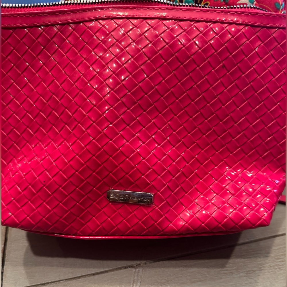 BCBGMaxAzria Fuchsia Quilted Cosmetic Bag